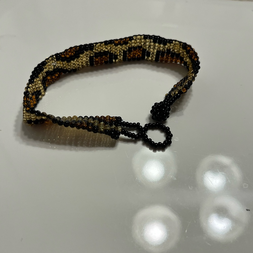 Leopard Print Beaded Bracelet
